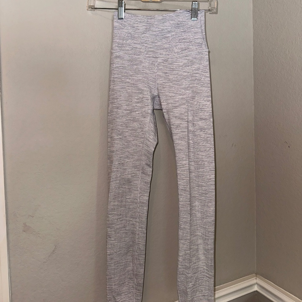 Lululemon Leggings White and Heathered Grey Size 2